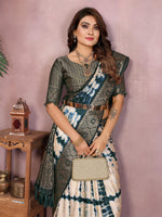 Thumbnail for Anaita Blue Soft Satin Silk Saree With Zari Weaving Work - Distacart