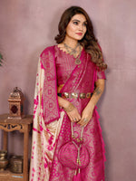 Thumbnail for Anaita Pink Soft Satin Silk Saree With Zari Weaving Work - Distacart