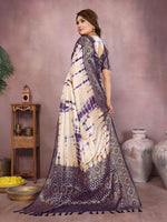 Thumbnail for Anaita Violet Soft Satin Silk Saree With Zari Weaving Work - Distacart