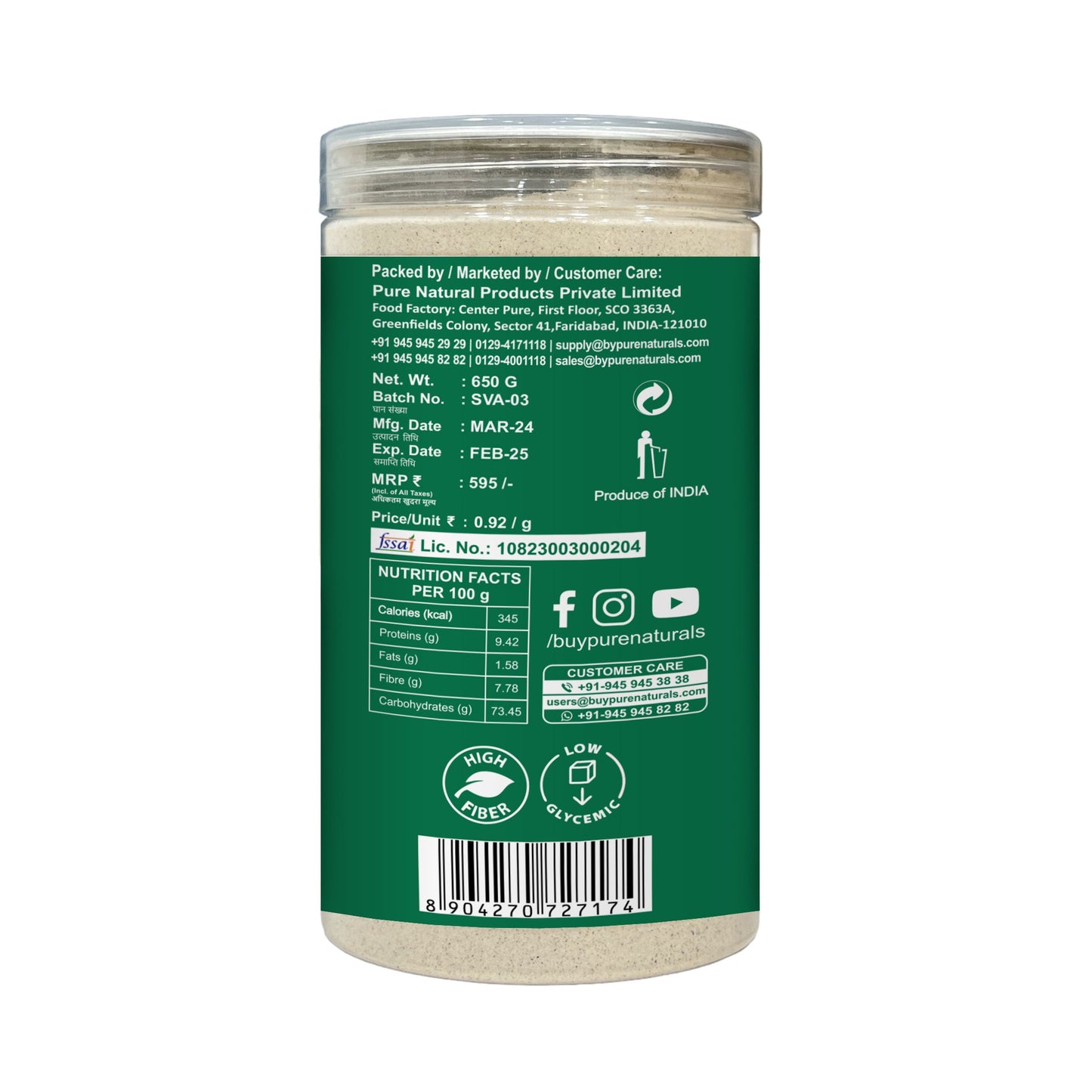 byPureNaturals Singhara Atta (Water Chestnut Flour) - Dista