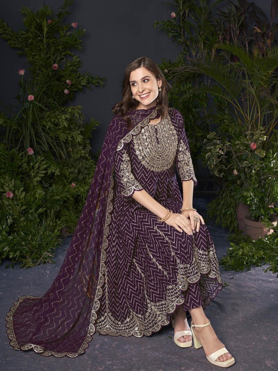 Anouk Embroidered Empire Kurta With Trousers & Dupatta - Distacart