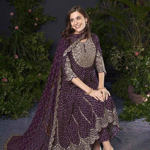 Anouk Embroidered Empire Kurta With Trousers & Dupatta - Distacart