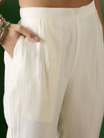 Thumbnail for Sangria Embroidered A-Line Kurta With Trousers & Dupatta