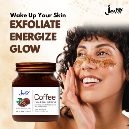 Jeva Coffee Face & Body Exfoliating Gel Scrub - Dista