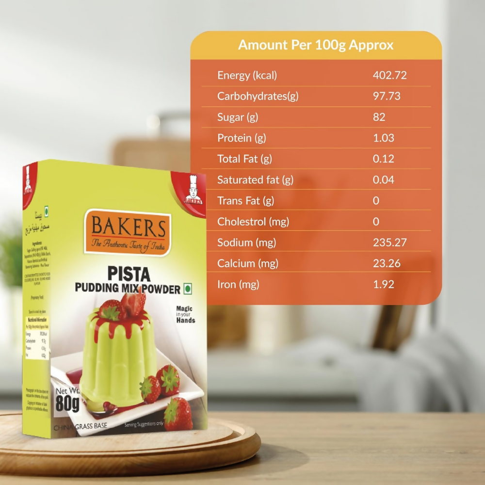BAKERS Premium Pudding Mix - Pista Flavor - Dista