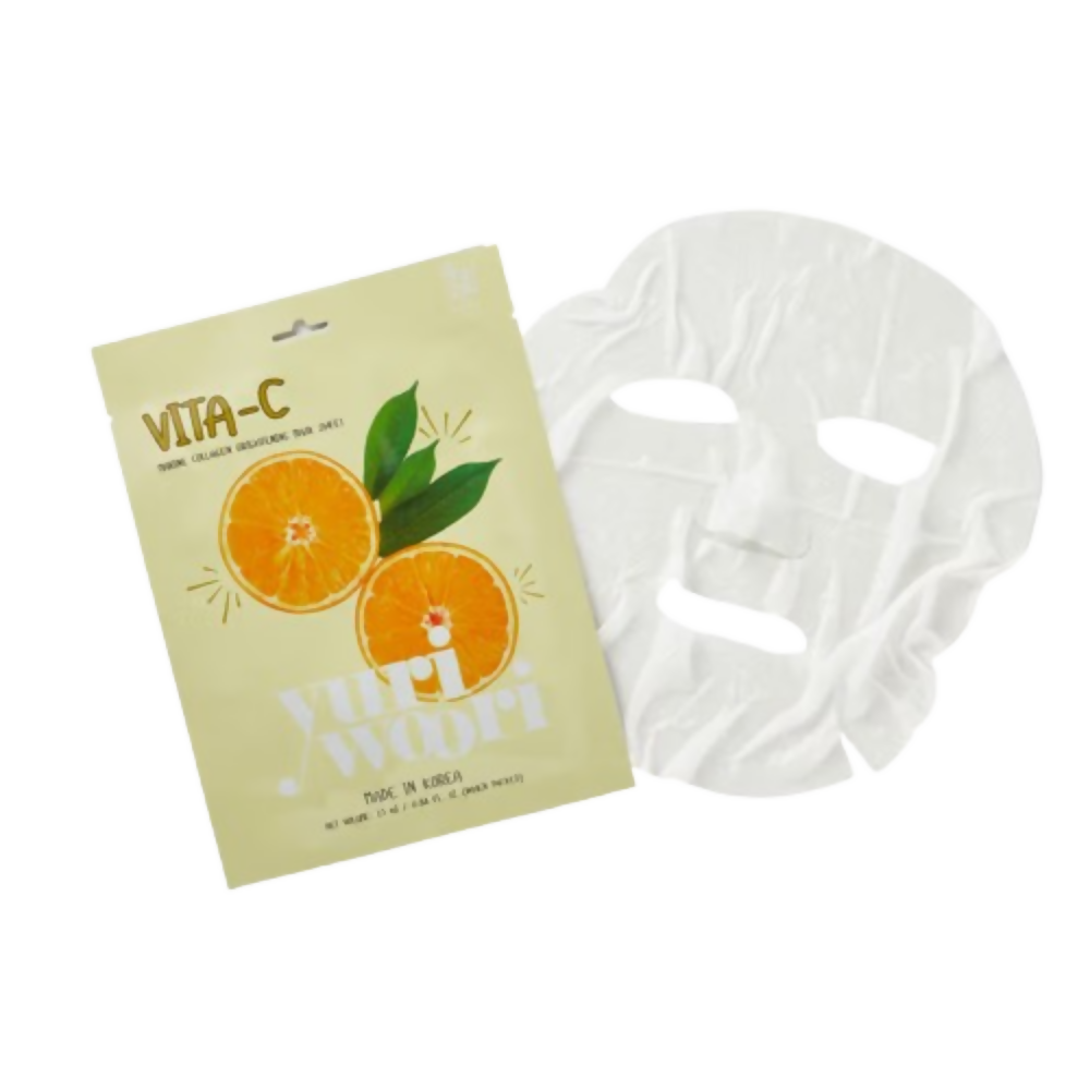 Yuri Woori Vita-C Marine Collagen Brightening Sheet Mask - Dista