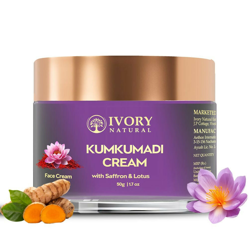 Ivory Natural Kumkumadi Night Cream For Skin For Skin Tone & Texture, Reduce Blemishes & Dark Spots - Distacart