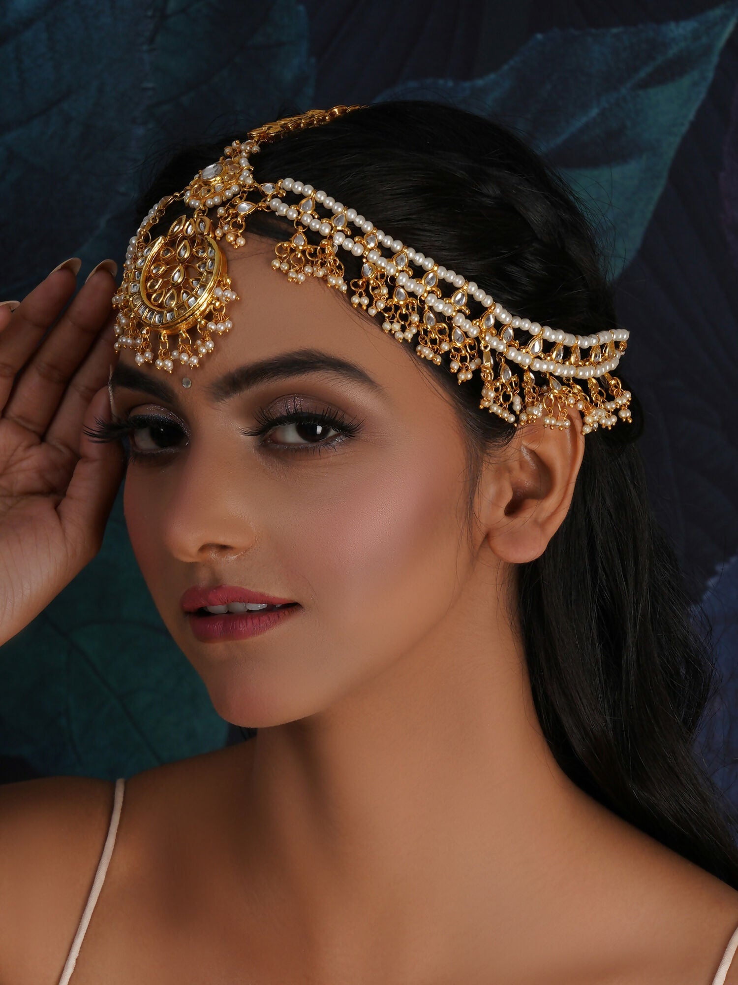 Kundan Layered Matha Patti (Gold) - Ruby Raang - Distacart