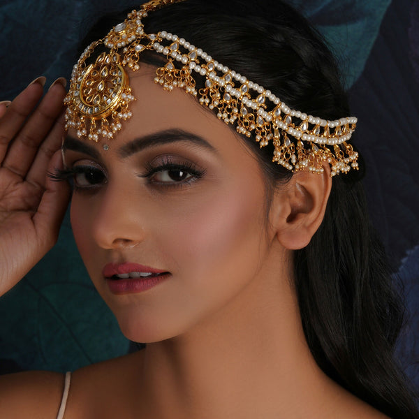 Kundan Layered Matha Patti (Gold) - Ruby Raang - Distacart