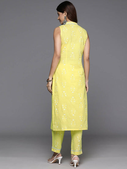 Ahalyaa Women's Traditional wear Kurta Set - Yellow - Distacart