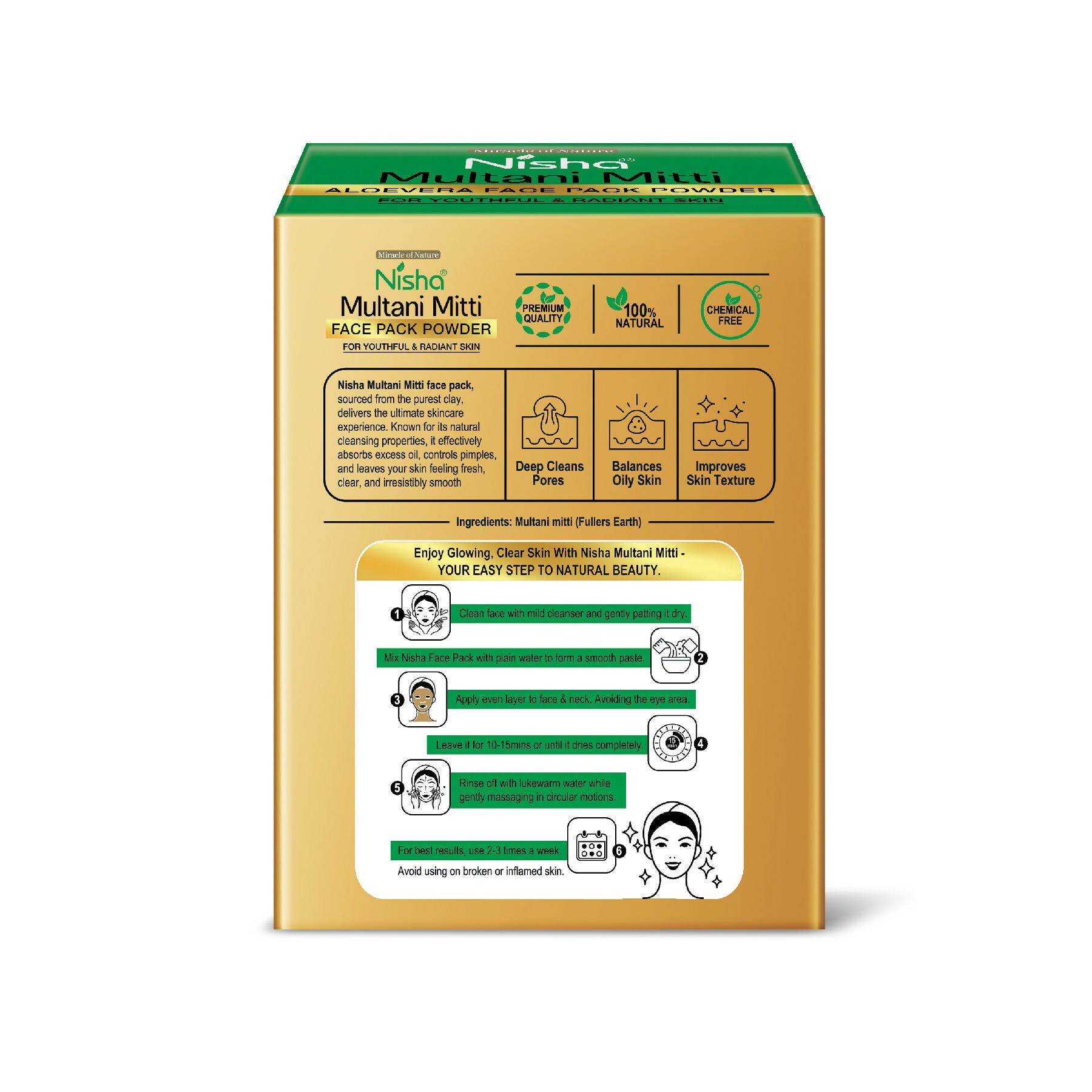 Nisha Aloevera Multani Mitti for Face|Skin Brightening Face Pack - Distacart