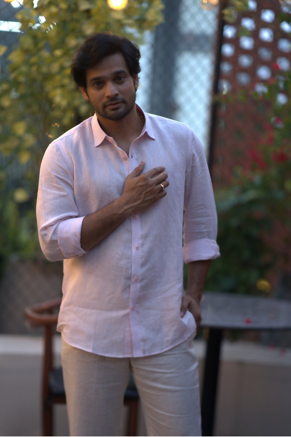 Linen Pink Seafoam Serenity Shirt By Hilo Design