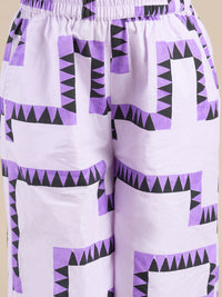 Thumbnail for Snakes and Ladders Girls Purple Table Print Top and Pant Set from Siblings Collection - Distacart