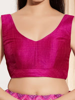 Thumbnail for Joban Fashion Purple Mulberry Silk Padded Blouse With Round Neck Sleeveless