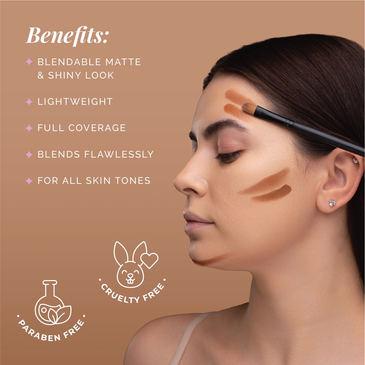 Aflairza Soft Glam Base Palette for Blendable, Long-Lasting Formula with Vitamin E & Jojoba Oil