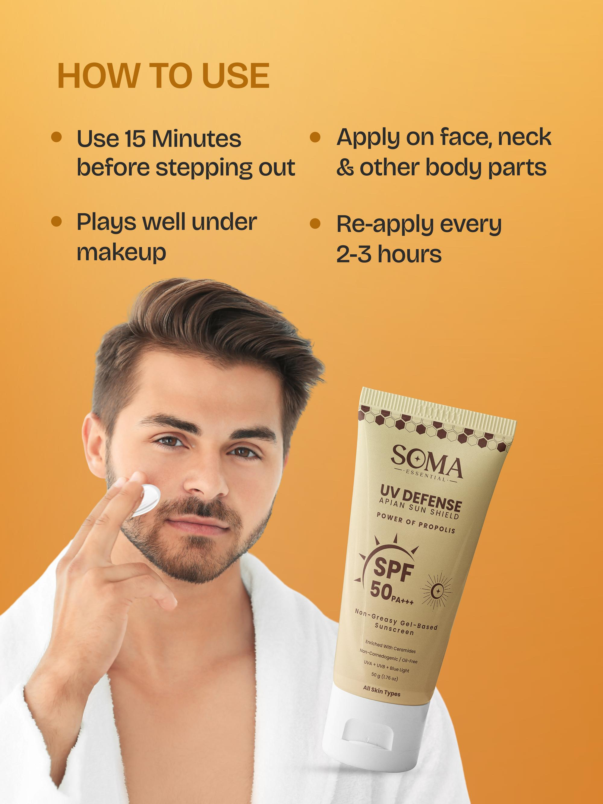 Soma Essential Propolis Based Apian Sunshield, 4% Niacinamide & Ceramides - Dista