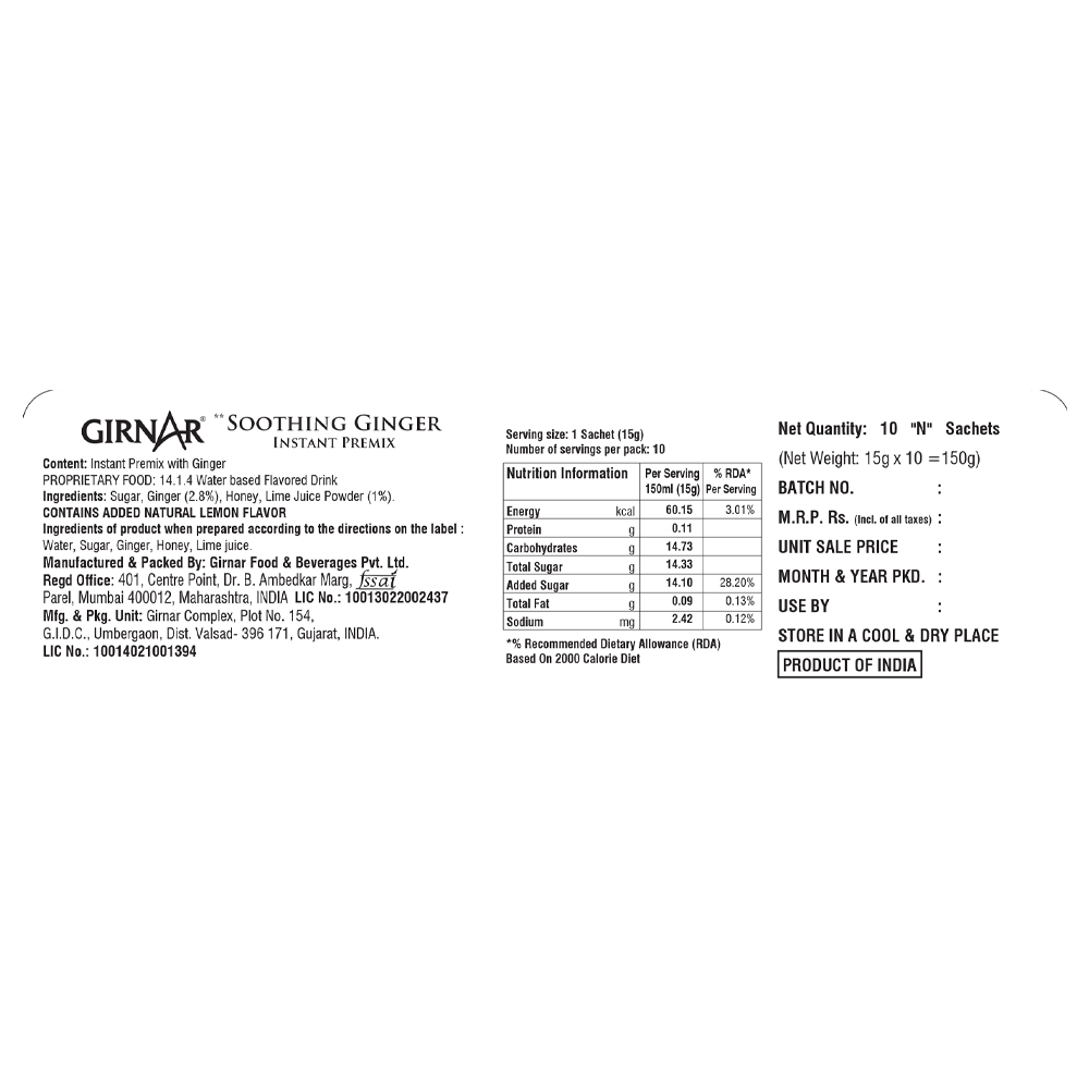 Girnar Instant Premix Soothing Ginger