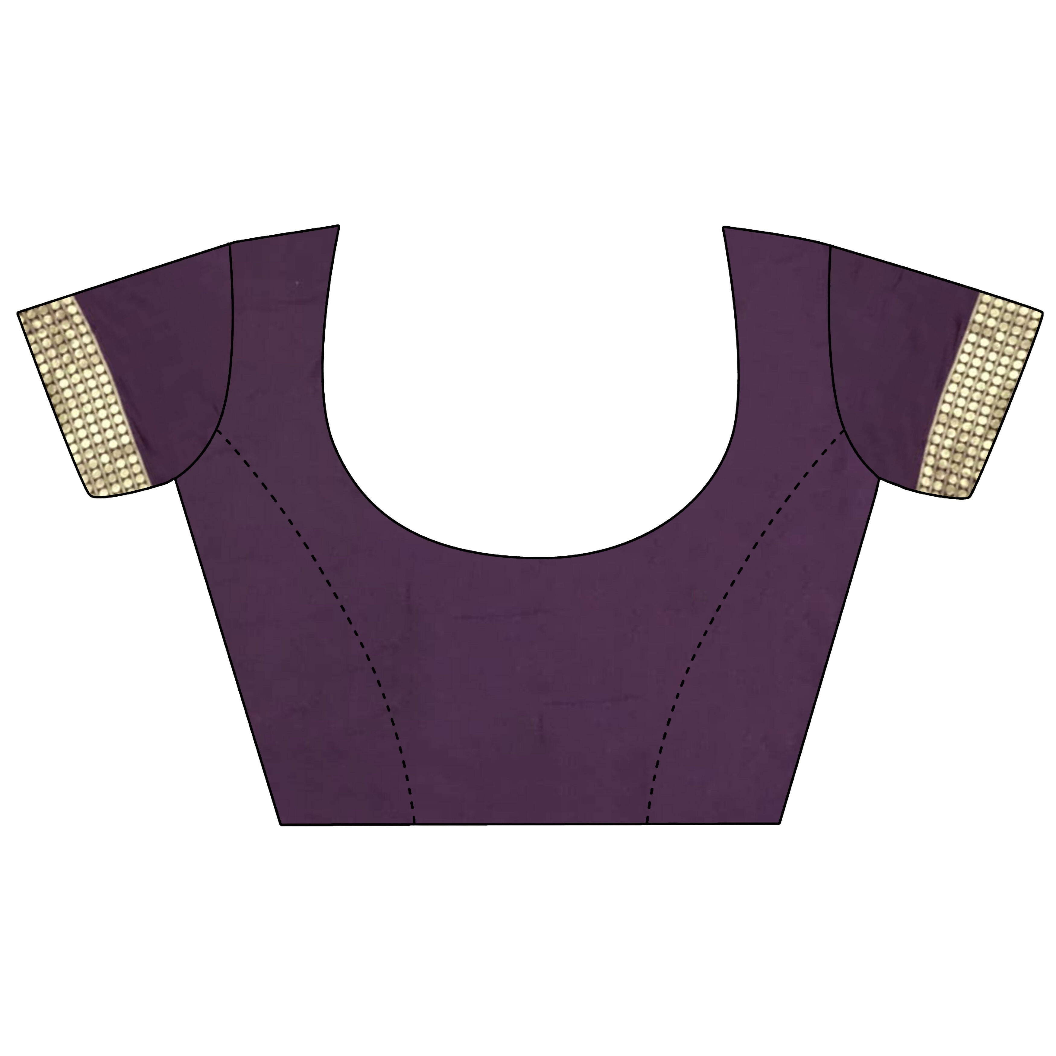 Joban Fashion Wine Banarasi Soft Lichi Silk Paisley Saree