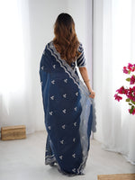 Thumbnail for Lehenga Mart Party Wear saree for women - Navy Blue - Distacart