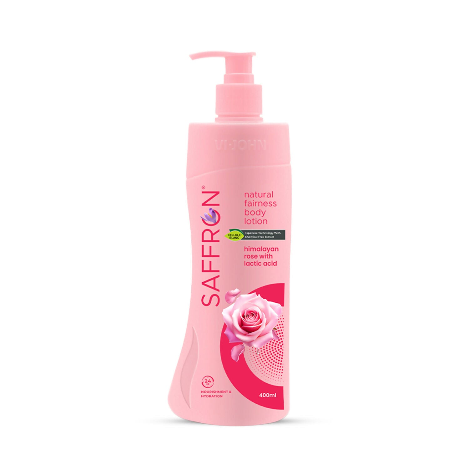 VI-JOHN Saffron Natural Fairness Body Lotion Himalayan Rose with Lactic Acid Deep Nourishment for Soft & Radiant Skin For All Skin Types - Distacart