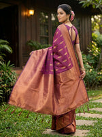 Thumbnail for Shree Shyam Fashion Purple Silk Blend Saree - Distacart