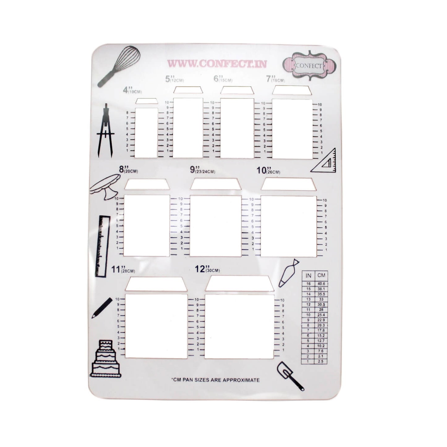 square cake sketching stencils