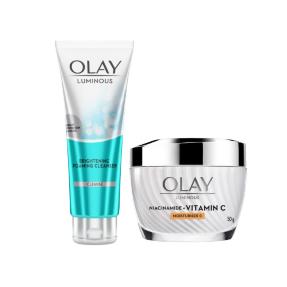 Olay Vitamin C Kit For 2x Glow - Cream With Free Cleanser - Distacart