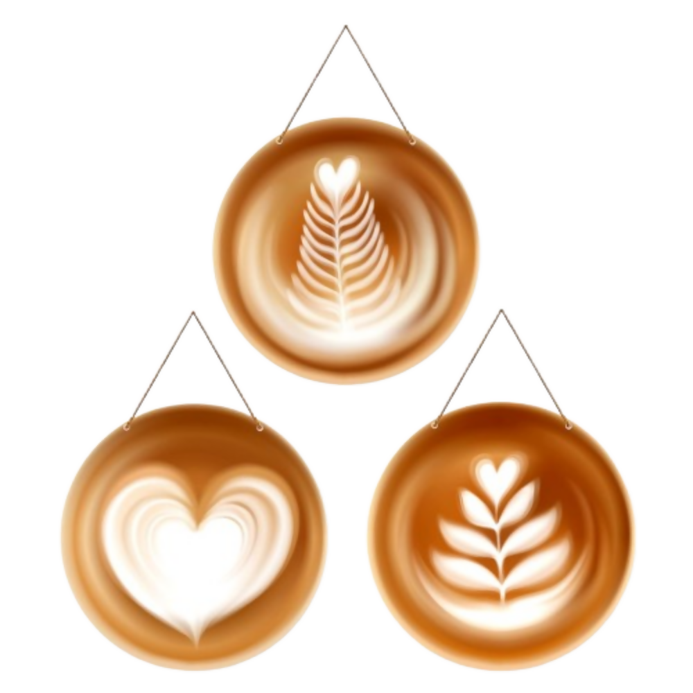Artvibes Modern Coffee Latte Decorative MDF Wooden Wall Art