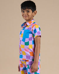 Thumbnail for Snakes and Ladders Boys Multi Color Rotary Print Shirt from Siblings Collection - Distacart