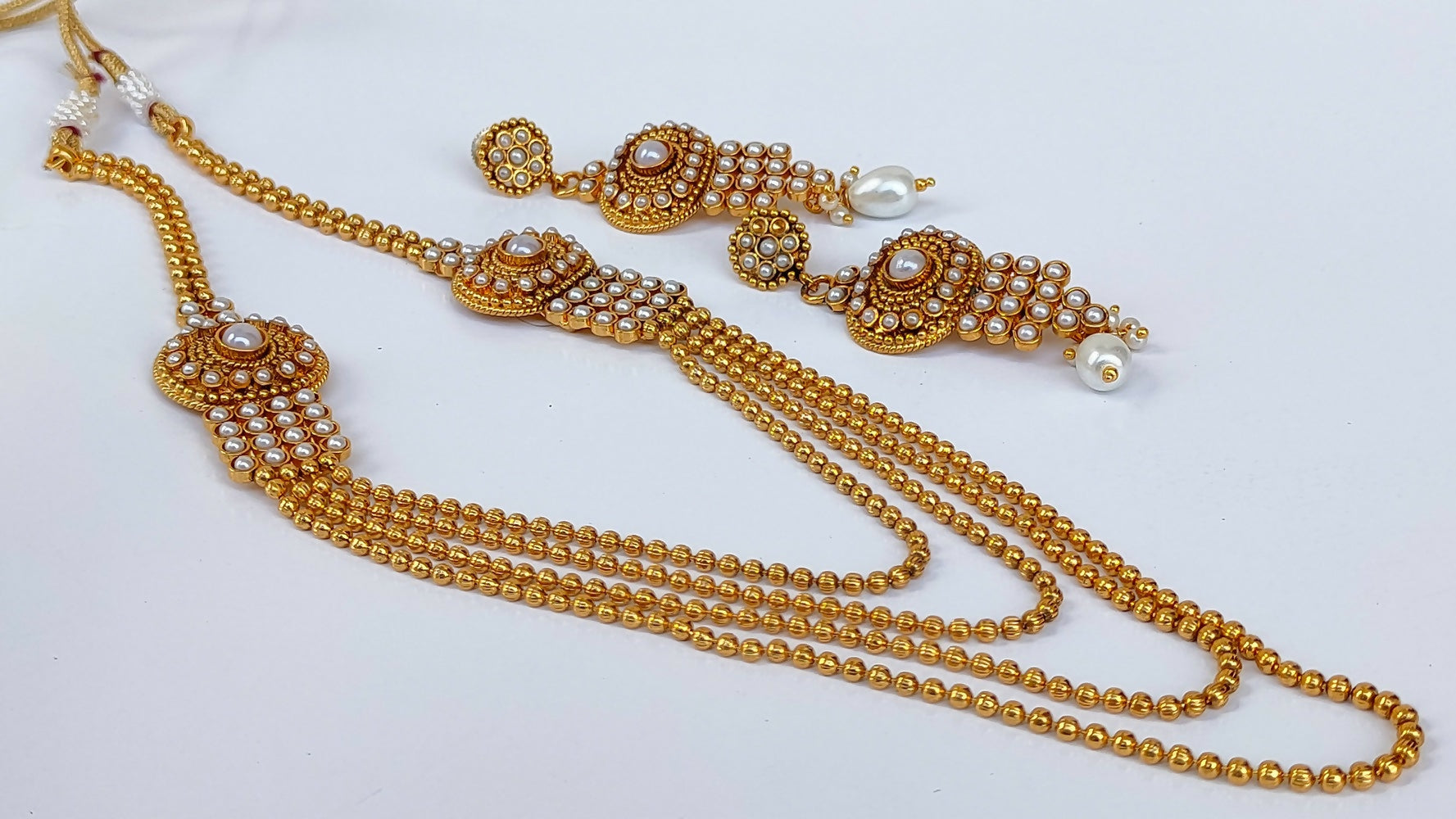 White Kemp Layer Necklace Set - Distacart