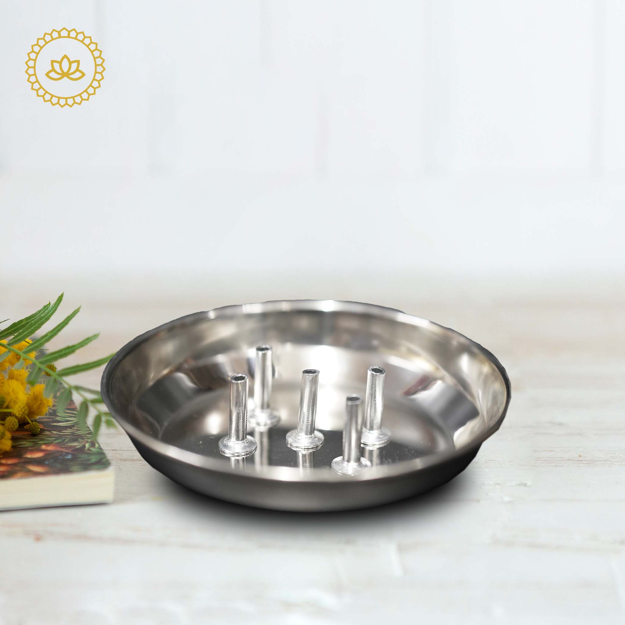 Stainless Steel Agardan Plate: Graceful Décor for Discerning Devotees - Distacart