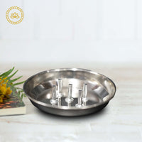 Thumbnail for Stainless Steel Agardan Plate: Graceful Décor for Discerning Devotees - Distacart