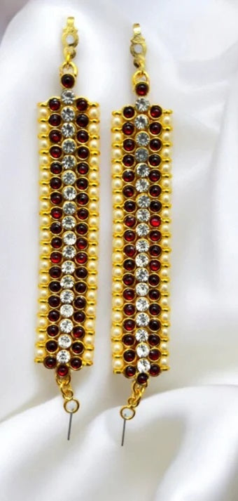 Elite Trading Stone Ear Chain Traditional South Indian Hair & Ear Accessory Classical Dance Jewelry - Distacart