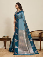 Thumbnail for Vedant Vastram Soft Litchi Silk Banarasi Silk Jacquard Saree - Rama - Dista