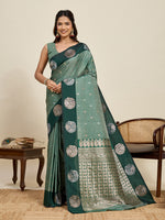 Thumbnail for Vedant Vastram Soft Litchi Silk Banarasi Silk Jacquard Saree - Green
