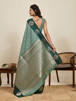 Thumbnail for Vedant Vastram Soft Litchi Silk Banarasi Silk Jacquard Saree - Green