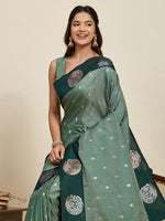 Thumbnail for Vedant Vastram Soft Litchi Silk Banarasi Silk Jacquard Saree - Green
