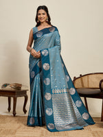 Thumbnail for Vedant Vastram Soft Litchi Silk Banarasi Silk Jacquard Saree - Rama