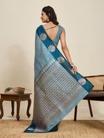 Thumbnail for Vedant Vastram Soft Litchi Silk Banarasi Silk Jacquard Saree - Rama