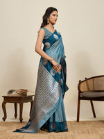 Thumbnail for Vedant Vastram Soft Litchi Silk Banarasi Silk Jacquard Saree - Rama