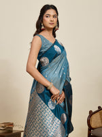 Thumbnail for Vedant Vastram Soft Litchi Silk Banarasi Silk Jacquard Saree - Rama