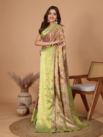 Thumbnail for Vedant Vastram Soft Litchi Silk Kanjeevaram Silk Jacquard Saree - Magenta - Distacart