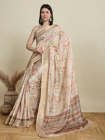 Thumbnail for Vedant Vastram Cotton Silk Fancy Jacquard Bollywood Saree - Cream - Dista