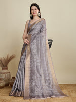 Thumbnail for Vedant Vastram Cotton Silk Fancy Jacquard Bollywood Saree - Grey - Dista