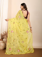 Thumbnail for Vedant Vastram Georgette Printed Fancy Saree - Yellow - Distacart