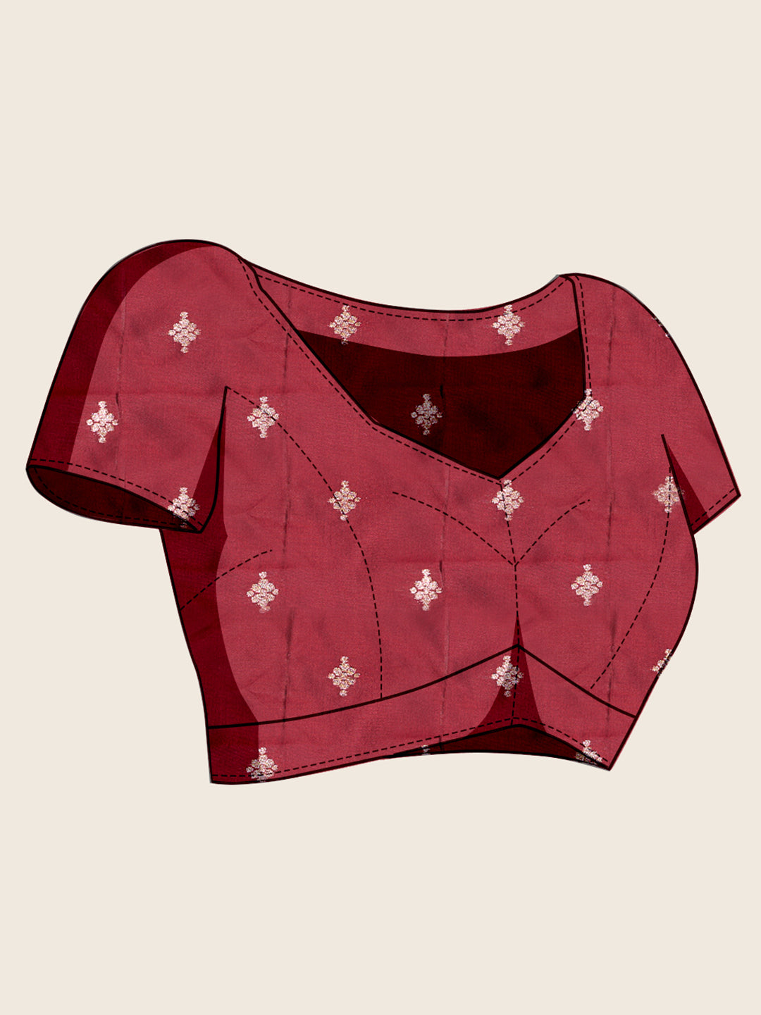 Vedant Vastram Soft Litchi Silk Banarasi Silk Jacquard Saree - Maroon - Dista