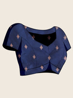 Thumbnail for Vedant Vastram Soft Litchi Silk Banarasi Silk Jacquard Saree - Navy Blue - Distacart