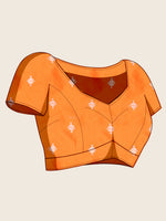 Thumbnail for Vedant Vastram Soft Litchi Silk Banarasi Silk Jacquard Saree - Orange - Dista