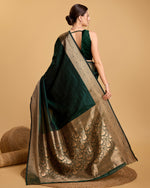 Thumbnail for Vedant Vastram Soft Litchi Silk Banarasi Silk Saree - Green - Distacart
