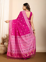 Thumbnail for Vedant Vastram Maslin Dola Silk Kanjeevaram Silk Saree - Magenta - Distacart
